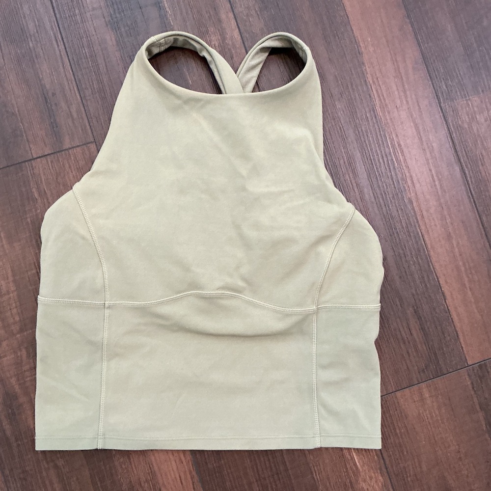 Lululemon Invigorate Training Tank Top Sage Green High Neck Everlux Size 6